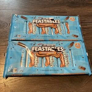 Mr Beast FEASTABLES Peanut Butter 10 Bars 1.24oz Snack Size, Two 5 Packs 1/8/26